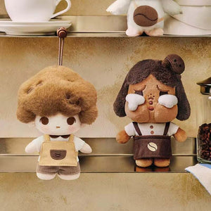 View the close-up details of the barista figure in the نومي بلايند بوكس series by pop mart, featuring authentic بلايند بوكس and صندوق غامض collectibles from بوب مارت.