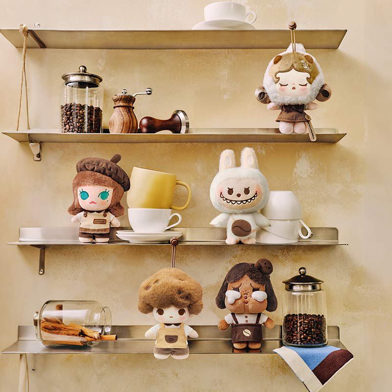 On the same day, POPMART Bubble Mart Bubble Cute Coffee Factory Plush Pendant Blind Box Doll Trendy Play