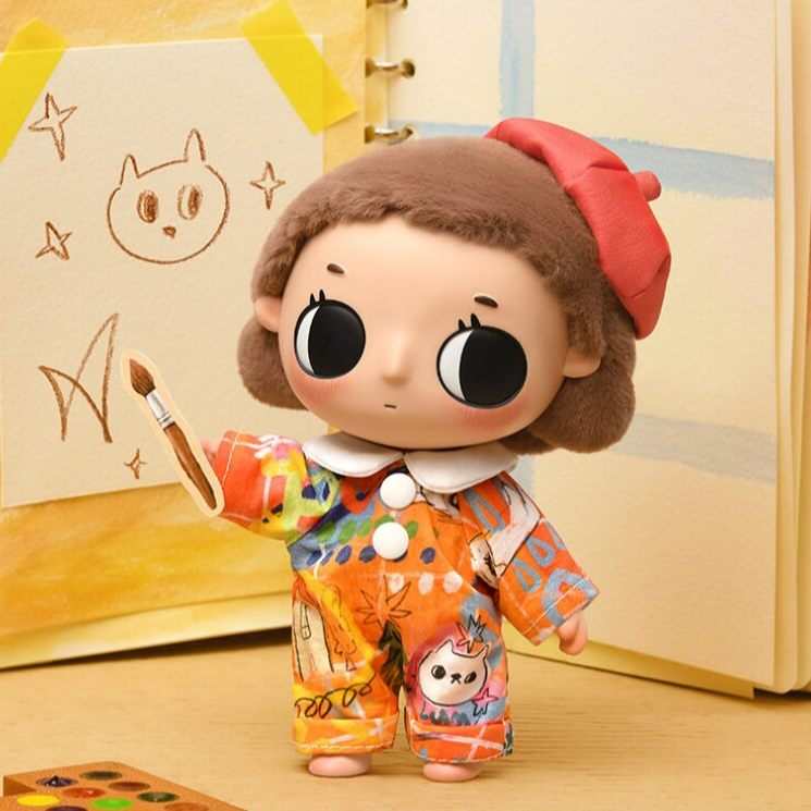 Complete your collection with the orange dress scene from نومي بلايند بوكس and pop mart, featuring exclusive بلايند بوكس and صندوق غامض items by بوب مارت.