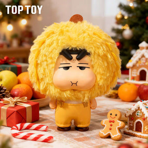 مجسمات شين تشان سلسلة الفواكه صندوق غامض من TOP TOY بأزياء فواكه مخملية بأبعاد صغيرة ومصنوعة من PVC وABS