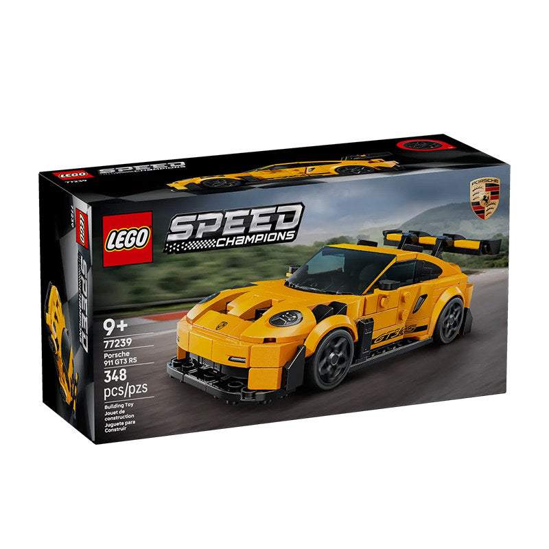 مجسم LEGO لسيارة بورش 911 GT3 RS من سلسلة سبيد تشامبيونز بلون أصفر جذاب