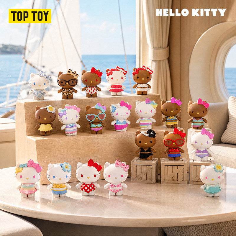 مجسم هيلو كيتي أصلي في زي سباحة من TOP TOY صندوق غامض