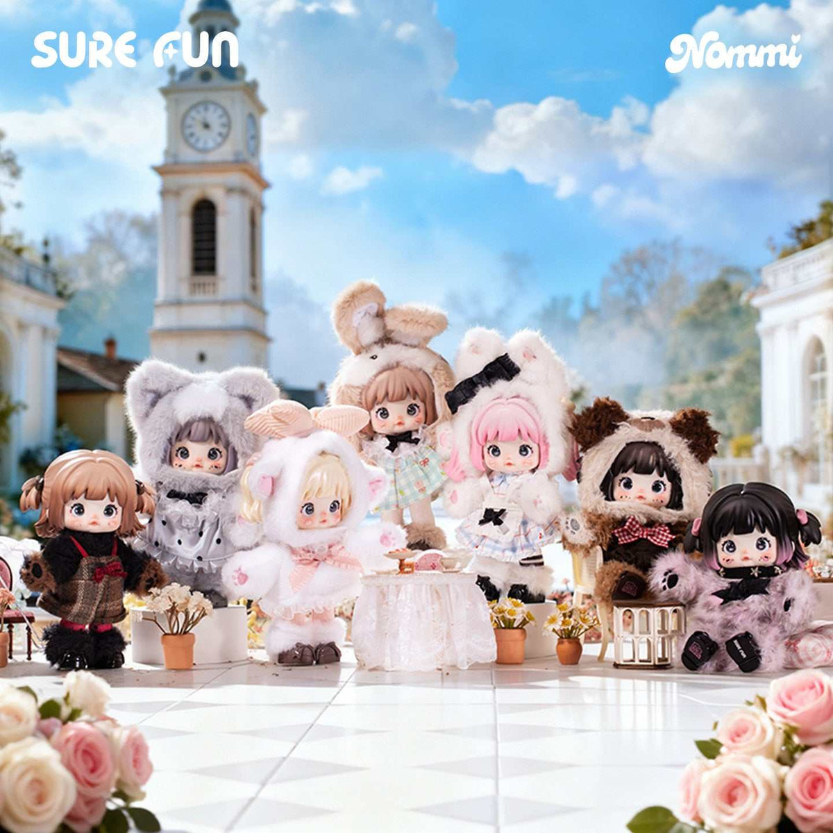 Full Nommi Series plush doll collection displayed together available at Popmart KSA