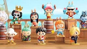 Full crew collection of Pop Mart Labubu The Monsters One Piece figures, top blind box KSA set from Pop Mart KSA | المجموعة الكاملة لشخصيات طاقم سلسلة بوب مارت لابوبو ذا مونسترز ون بيس.