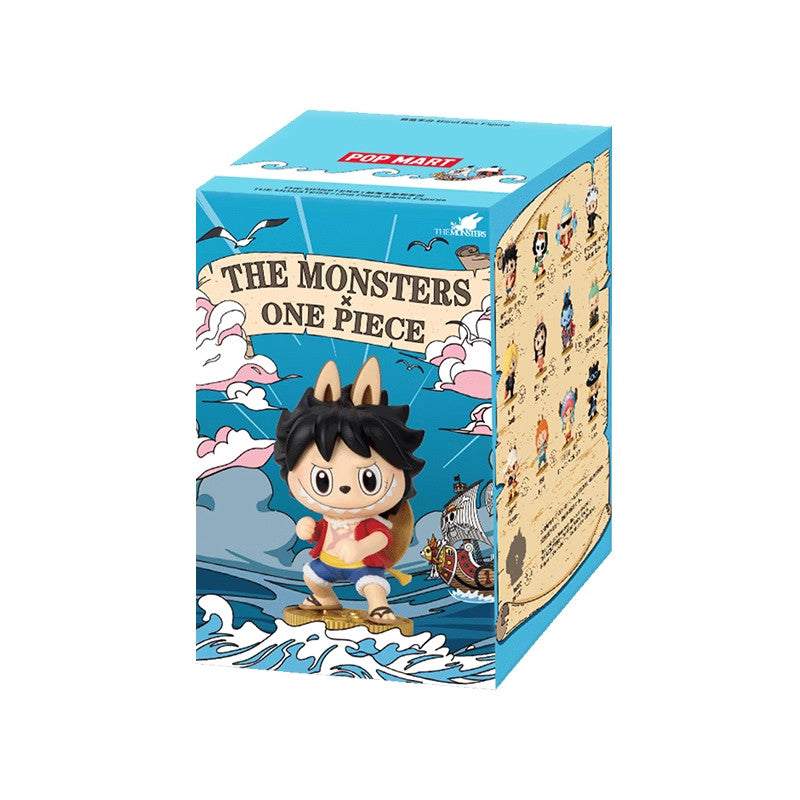 Single mystery packaging box for Pop Mart Labubu The Monsters One Piece series, ideal for Pop Mart KSA fans | العلبة الفردية المغلقة من سلسلة بوب مارت لابوبو ذا مونسترز ون بيس.